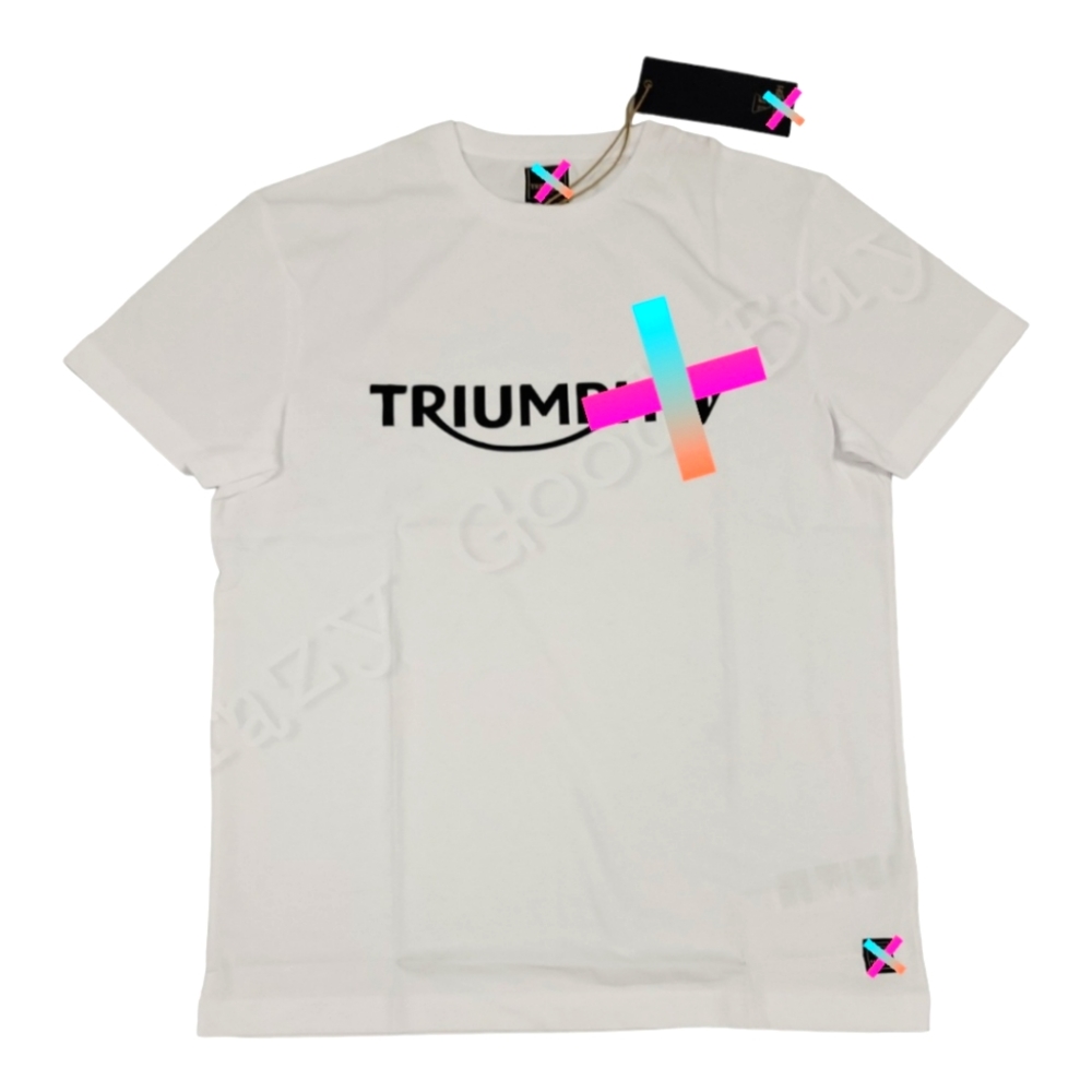 Triumph Cartmel Classic White Motorcycle Tee Shirt 100% Cotton, M/L/2XL/3XL